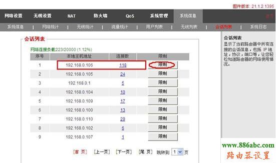 IP連接數(shù),會話記錄,192.168.1.1 用戶名,磊科無線路由器怎么設(shè)置,網(wǎng)速測試 網(wǎng)通,怎么設(shè)置路由器限速,modem是什么